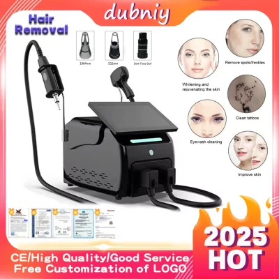 Máquina a laser de diodo 2 em 1, para remoção de pelos, tatuagem, alça dupla, equipamento de mesa para salão de beleza, 2025, profissional quente