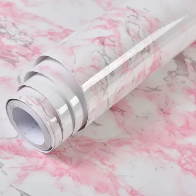 Vinil rosa mármore papéis de parede casca auto-adesivo removível à prova dwaterproof água revestimento de parede mesa bancada armário móveis adesivos