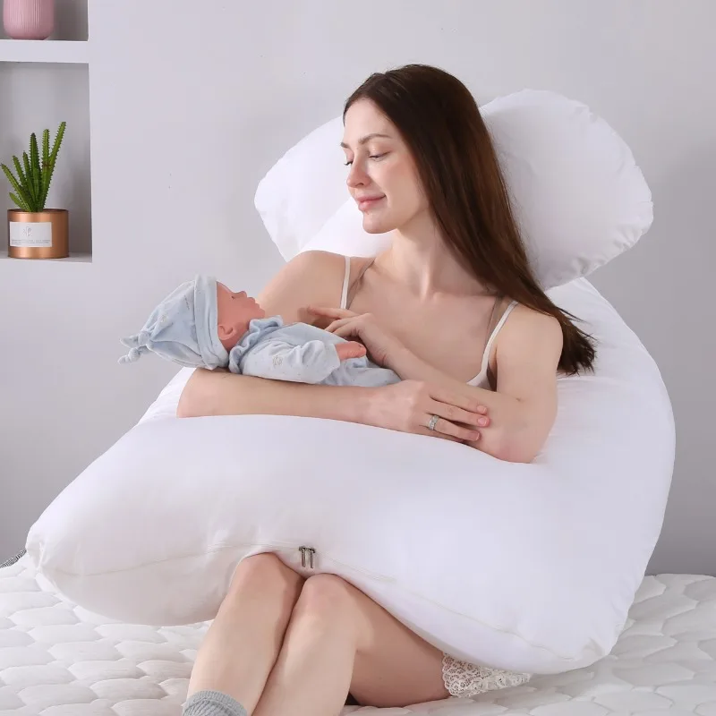 Almofada de corpo longo para gestantes, quatro estações, cor sólida universal, almofada em forma de U, suporte de cintura, amamentando, mãe - Image 3
