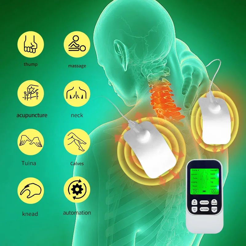 Estimulador muscular de relaxamento elétrico, 10 modos, corpo humano, pulso ems, pescoço, costas, cintura, perna, braço, fisioterapia, massageador - Image 2