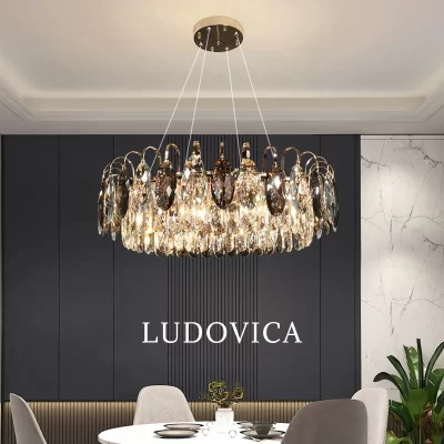 Lustre de cristal de luxo moderno sala estar cozinha sala jantar lustre decoração para casa led lustre teto