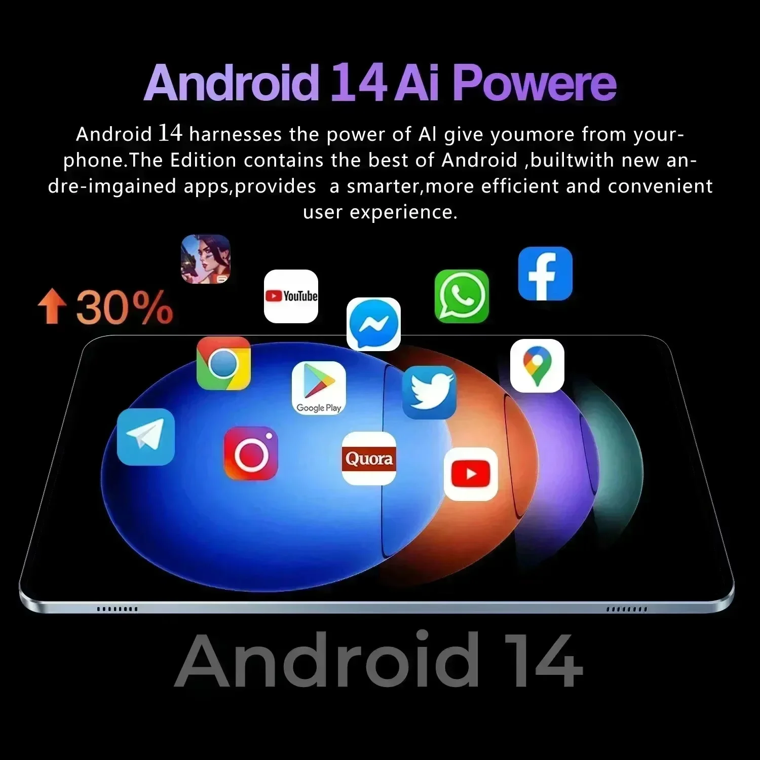Nova versão global do tablet Android Pad 15 Pro Android 14 16GB + 1TB 20000mAh 5G cartão duplo WiFi GPS 11 polegadas de alta definição4K Tab - Image 6