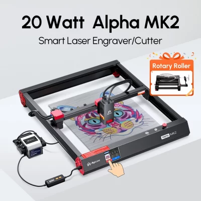 Local Warehouse AlgoLaser Alpha MK2 20W Cortador a laser com bomba de assistência de ar 400 mm/s CNC Gravador de metal Máquina de corte e gravação a laser para carpintaria