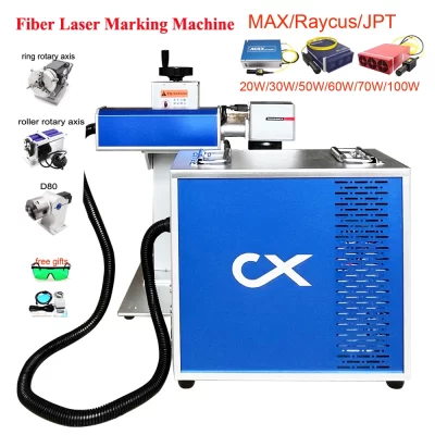 Suporte Lightburn JPT MOPM M7 60W Galvo Laser Raycus 50W 100W Ezcad Máquina de marcação a laser de fibra para anel de joias de metal