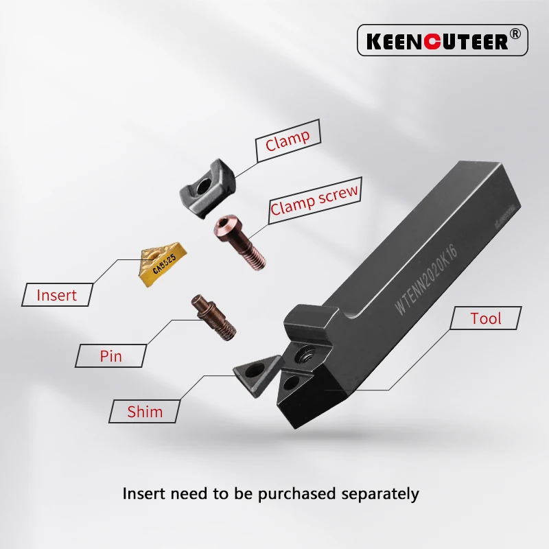 WTENN1616 WTENN2020 WTENN2525 WTENN3232 External Turning Tool WTENN Lathe Bar Turning Holder CNC Cutting Tool Cutter Bar - Image 3