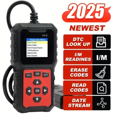 Scanner de diagnóstico de carro [V315] - Leitor de código de falhas de 10 segundos, adequado para 99% de veículos (compatível com Obd2/Eobd), adequado para DIY e mecânica profissional.