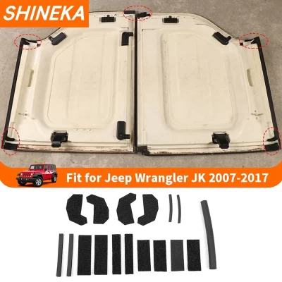 Shineka carro duro bloqueador superior kit de vedação telhado vazamento reparação terno para jeep wrangler jk jku 2007-2017 acessórios interiores abs preto