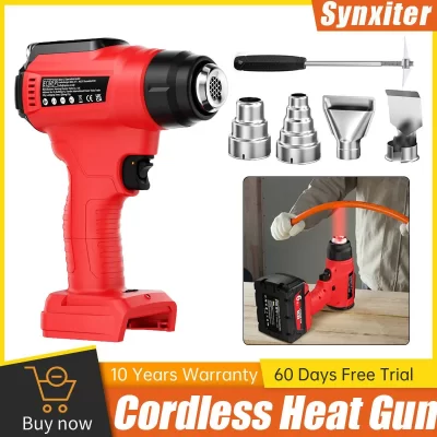 Pistola de calor sem fio para milwaukee m18, bateria elétrica portátil, pistola de ar quente com bicos para artesanato, ferramenta elétrica de embalagem retrátil