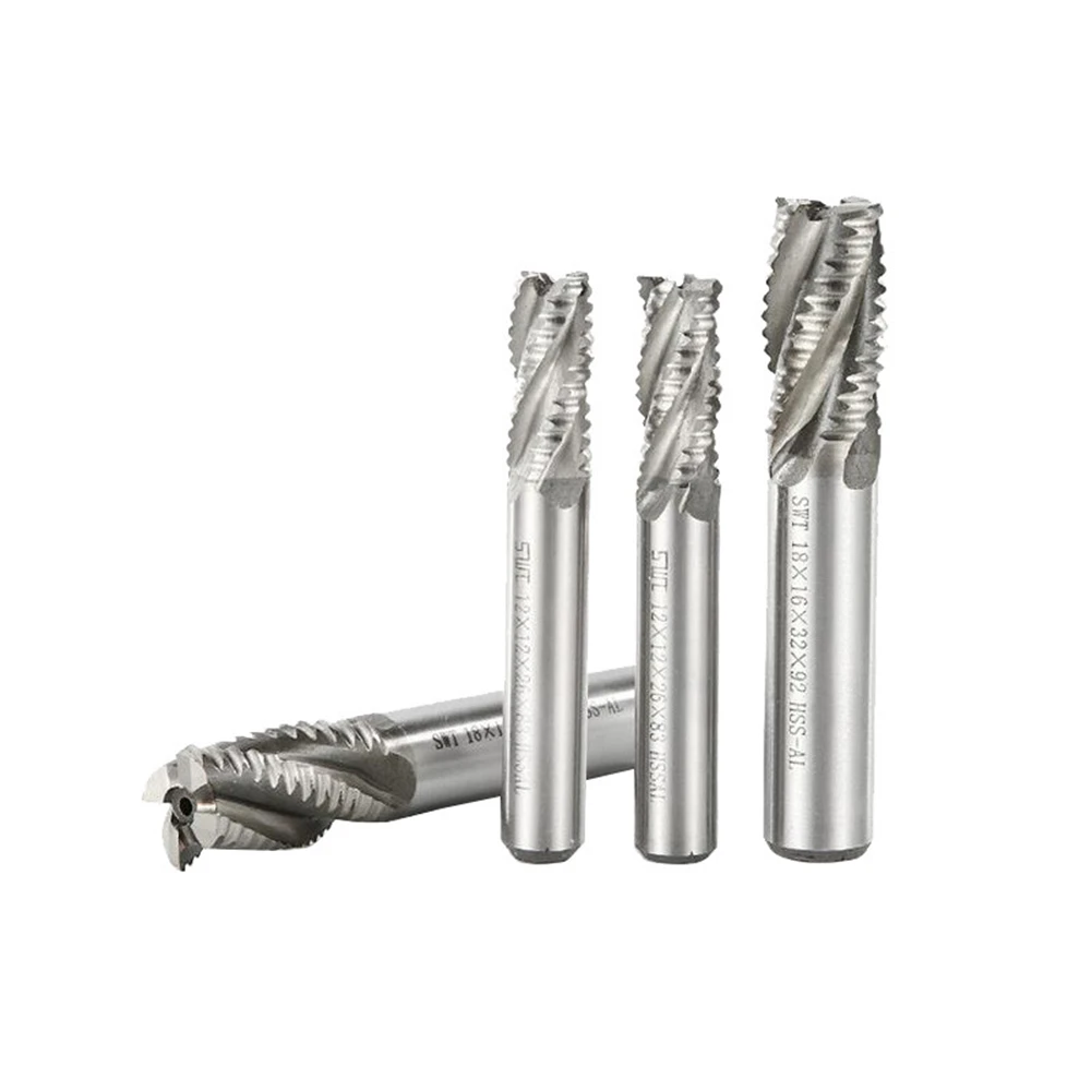 1Pc HSS-AL Roughing End Mill HSS Cutters 4 Flute 5mm to 32mm 6mm 8mm 10mm 12mm 16mm End mill wave edge Roughing milling cutter - Image 3