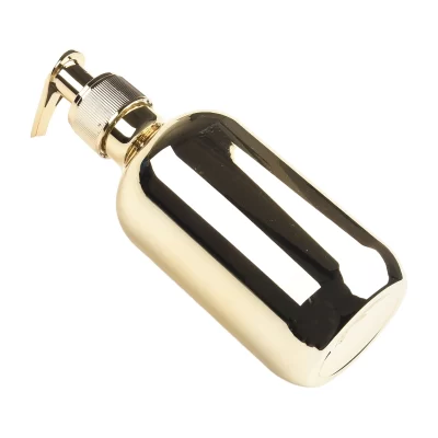 300ml dispensadores de sabão de mão banheiro shampoo garrafa ouro cromo plástico garrafas de sabão líquido dispensadores de lavagem suprimentos do banheiro