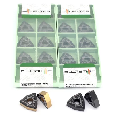 Ferramenta de torneamento externo de alta qualidade, Ferramentas CNC Lathe Cutter, Inserções de carboneto, WNMG080408, MP5, WPP20S, WPP20G, WNMG 080408, 10pcs