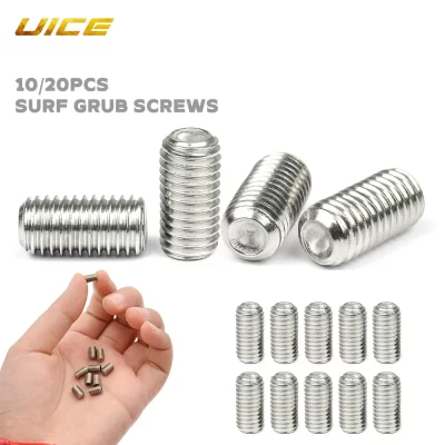 Placa de sup 10 peças/20 peças parafusos sem cabeça para prancha de surf 9/12mm parafusos de plugue de barbatana de prancha de surf de aço inoxidável para prancha longa de surf