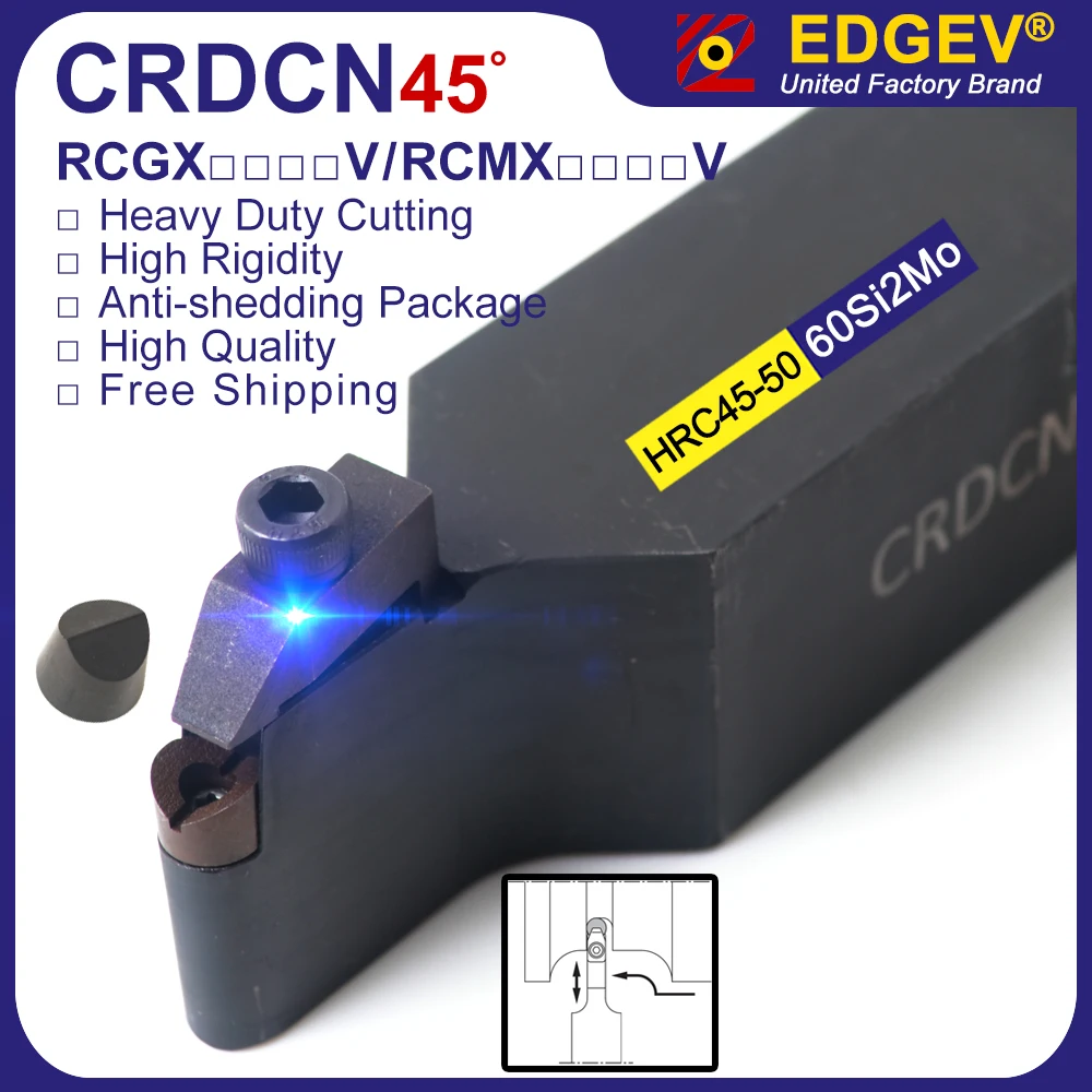 CRDCN2525 CRDCN3232 ferramenta de torneamento externo CRDCN ferramentas de corte de torno RCMX RCGX RCGX090700 RCGX1207 V suporte de inserção de cerâmica cbn