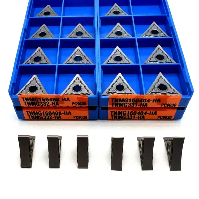 Carbide insere ferramenta de torneamento externo, aço inoxidável, CNC Metal Cutting Tool, TNMG160404 HA PC9030