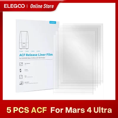 ELEGOO 5PCs ACF Release Films Set for MARS 4 ULTRA LCD 3D Printer 0.3mm thickness Parts Filament 225mm*160mm