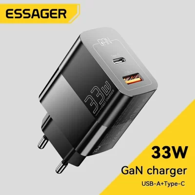 Essager USB C Carregador 33W GaN Tipo C PD Carregamento Rápido Para iPhone 14 13 12 11 Pro Max XS 8 P Para iPad Pro Air iPad Mini