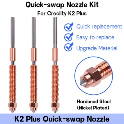 Para creality k2 plus hi combo bocal kit de troca rápida aço endurecido design totalmente metálico para creality k2 plus hi combo