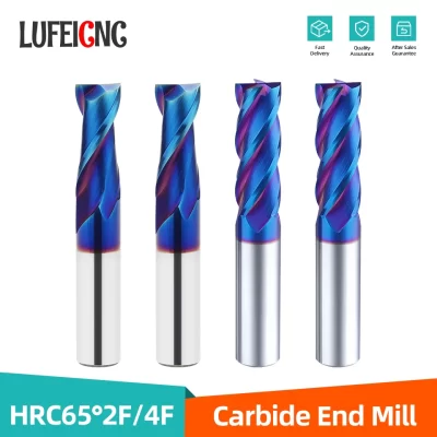 Lufeicnc hrc65 fresa de topo de carboneto para aço inoxidável metal cnc cortador torno ferramentas fresa de aço de tungstênio revestido fresas