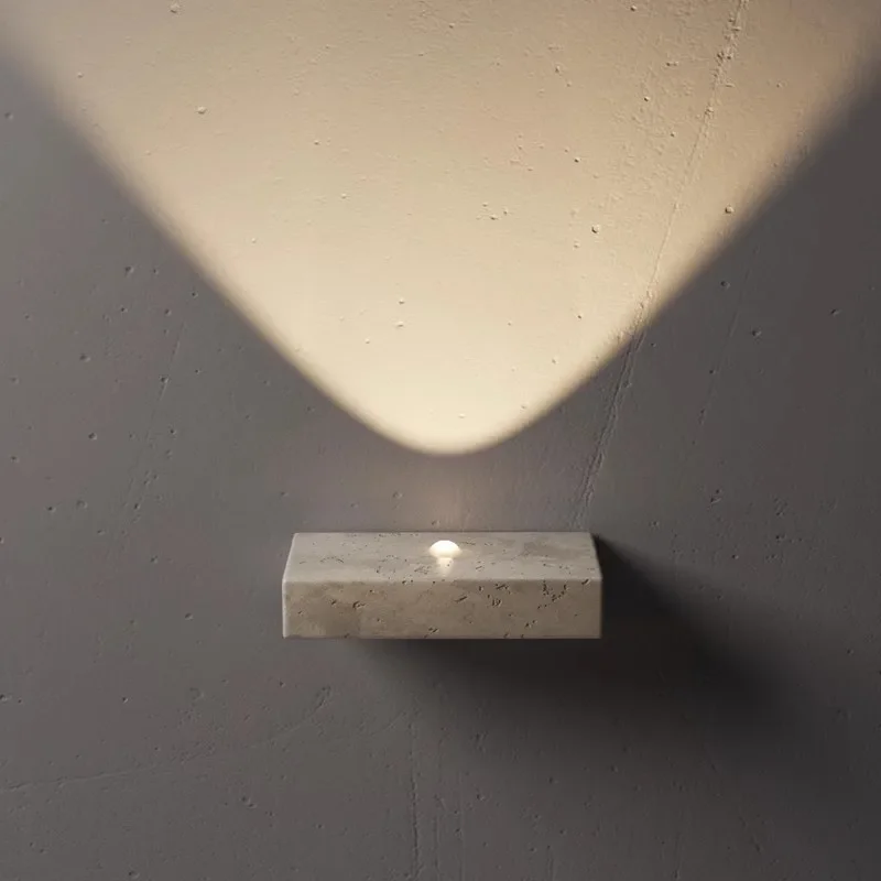 Amarelo travertino luz de parede wabi-sabi mármore led arandela para o quarto bar hotel moderno e minimalista luminária ambiente decoração casa