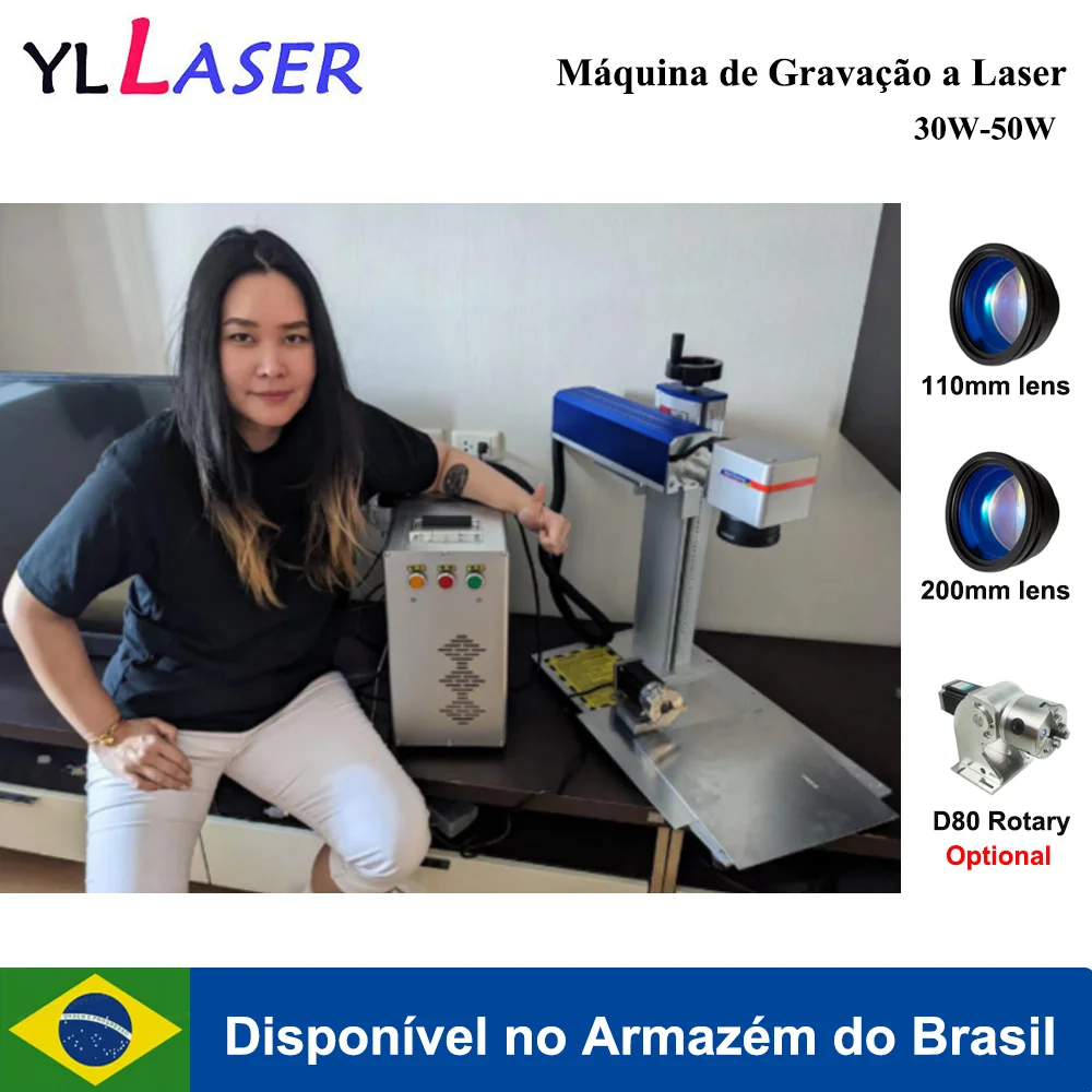 Raycus 30W Máquina de marcação de gravação a laser de fibra 50W para metal anel de ouro joias plástico inoxidável - Image 6