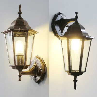 Estilo europeu retro e27 lâmpada de parede pátio jardim ao ar livre iluminação à prova dwaterproof água aisel escadas residencial varanda luminárias