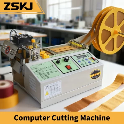 110V/220V Automatic Computer Cutting Machine Ribbon Belt Fabric Zipper Velcro Mask Ear Strap Cold And Hot Tape Cutter Tool