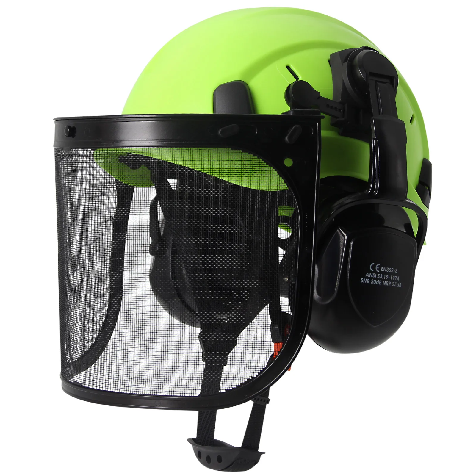 Capacete de segurança florestal ce com protetores de orelha protetor facial abs ansi registro capacete industrial 3 em 1 roçadora aparador chapéu respirável