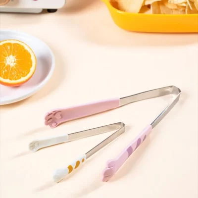 Pinças De Comida De Forma De Pata De Gato, Aço Inoxidável, Pinças De Refeição Bonito Dos Desenhos Animados, Clipe De Gelo De Churrasco, Clipe De Cozimento De Sanduíche, Gadgets De Cozinha