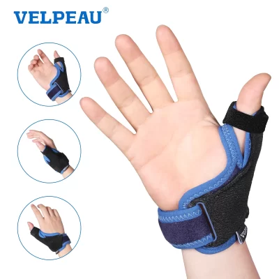 Cinta de polegar VELPEAU para dezenas, tenossinovite, tendinite e dor de artrite, tala de polegar articular CMC cabe ambas as mãos