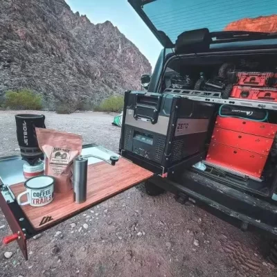 Cozinha para trailer de campista portátil, pia de motorhome com fogão a gás, fogão de cozinha deslizante