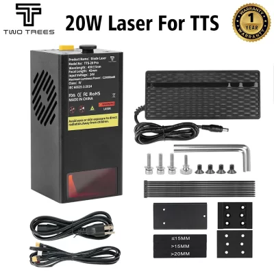Twotrees 20w módulo laser para TTS-55 pro atualização de energia a laser para TTS-10 pro gravador a laser cnc máquina de corte ferramentas
