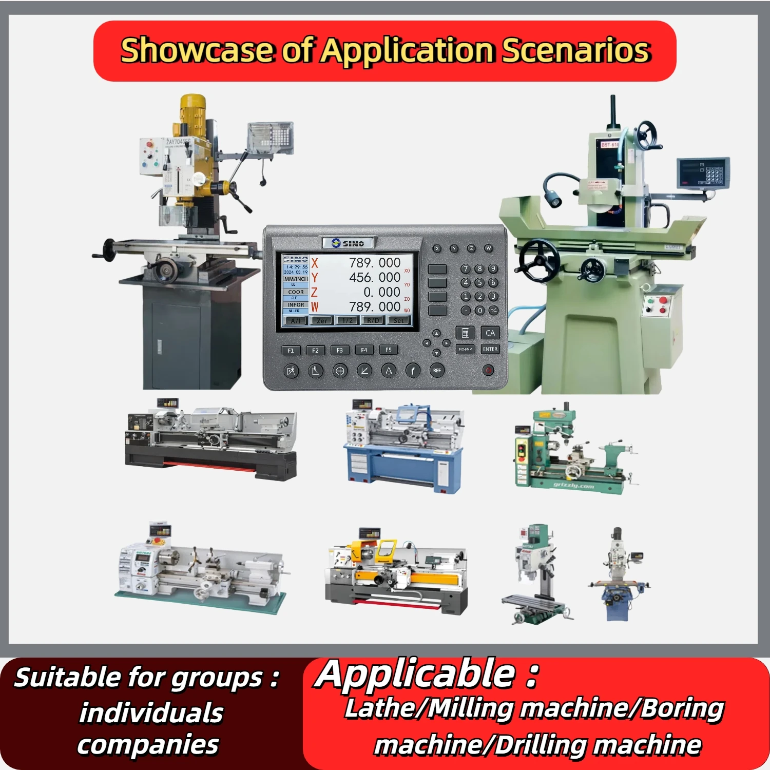 SDS200 Multilingual 4 Axis Milling Lathe LCD DRO Digital Readout Display AC110V/220V Display For TTL linear Scale Displacement - Image 5