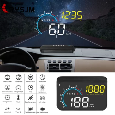 M12 GPS OBD Head Up Display Car HUD Auto Windshield Projector Inteligentes Car Electronics Obd2 Display Speedometer RPM MPH KMH