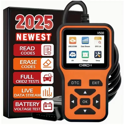 Scanner OBD2 V500 - Leitor de código instantâneo e verificação de tensão | Diagnóstico completo do sistema para carros OBDII/CAN | Análise de falhas dos anos 10