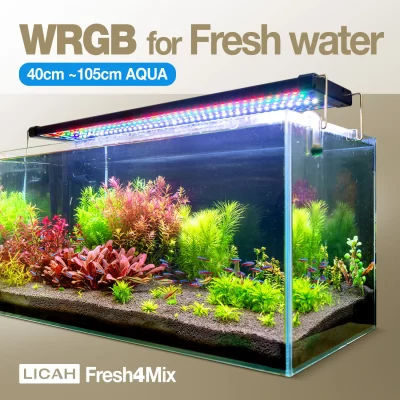 Luz LICAH WRGB para Plantas Aquáticas / Água Doce / 40 ~ 105cm