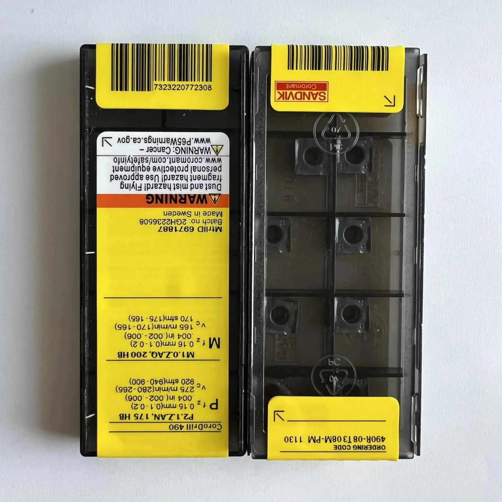 Original SANDVIK / 490R-08T308M-PM 1130 / Lâmina CNC de liga dura 10 unidades - Image 2