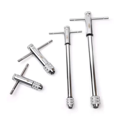 Chave de torneira catraca reversível ajustável 1 pçs t-lidar com M3-8 M5-12 suporte de parafuso de torneira rosca métrica plug ferramentas de oficina mecânica