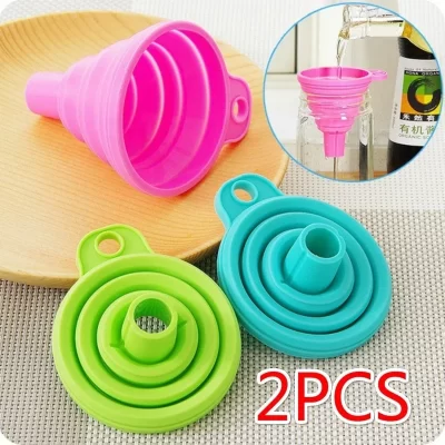 Funil portátil dobrável funil mini silicone dobrável funil dobrável pote de óleo funil ferramenta cozinha do agregado familiar distribuição líquida