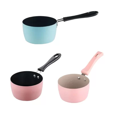 Panela de leite em aço inoxidável com alça longa Panela antiaderente, Molho para acampamento ao ar livre, Fogão a Gás de Café da Manhã