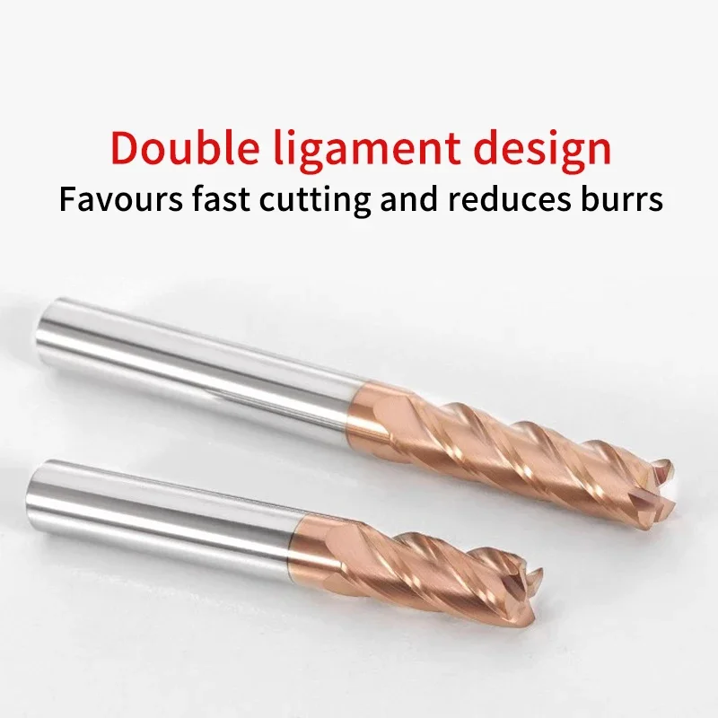 Full Size HRC55 Corner Radius Carbide End Mill 4F R Ballnose CNC Tungsten Steel Milling Cutter Coated Surface Machining Metal - Image 5