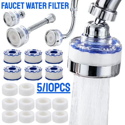 Filtro de água pressurizado torneira de cozinha Purificador de água Tap Splash Proof Extensor aerador para banheiro, 360 °
