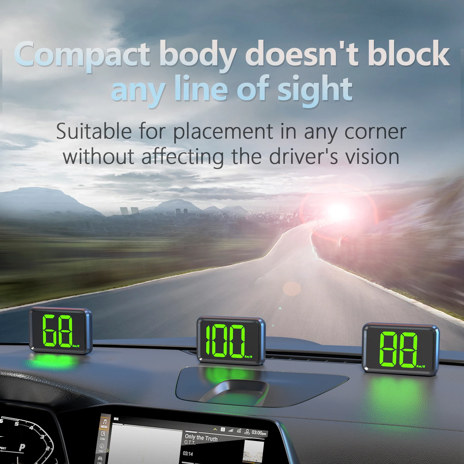 X1 Car HUD Head-up Display GPS Digital Speedometer Universal Big Font for Car Trucks Motorcycle Electronic Accessories - Image 3