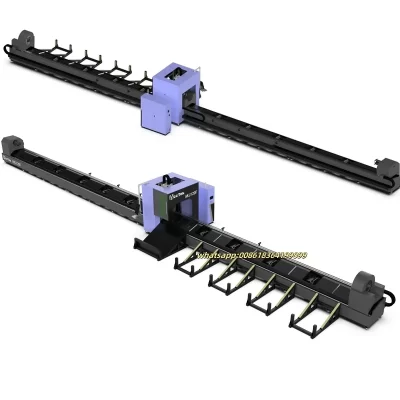 Cnc Fiber Stainless Steel Pipe Profile Laser Cutting Machine 6M 9M 12M Laser Tube Cutter With Three Chuck