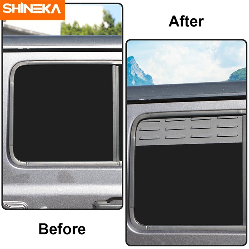 Shineka liga de alumínio janela traseira louvre painel ventilação decoração capa para jeep wrangler jl 2018 up acessórios exteriores - Image 2