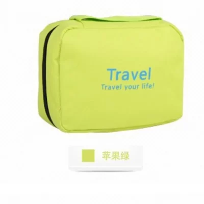 Foldable Toiletry Bag Organizer - Hanging Storage Cosmetic Case for Bathroom Travel Dry Wet Separation Makeup Bag