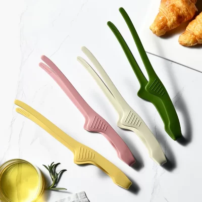 1/4 pçs pinças de alimentos churrasco pinça clipe silicone portátil para piquenique churrasco cozinhar pinças utensílios de cozinha acessórios