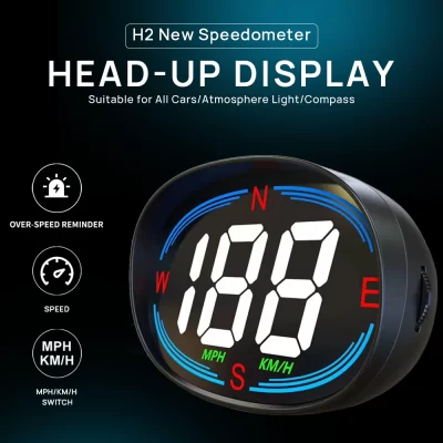 KWHUD Head Up Display GPS Digital Speedometer for Car HUD with Compass Over-speed Reminder Speed Gauges Auto Electronic Devices