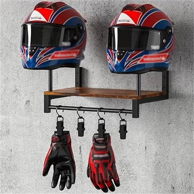 Rack de capacete montagem na parede suporte de capacete da motocicleta placa rack organizador exibição com acessórios da motocicleta para motocicleta