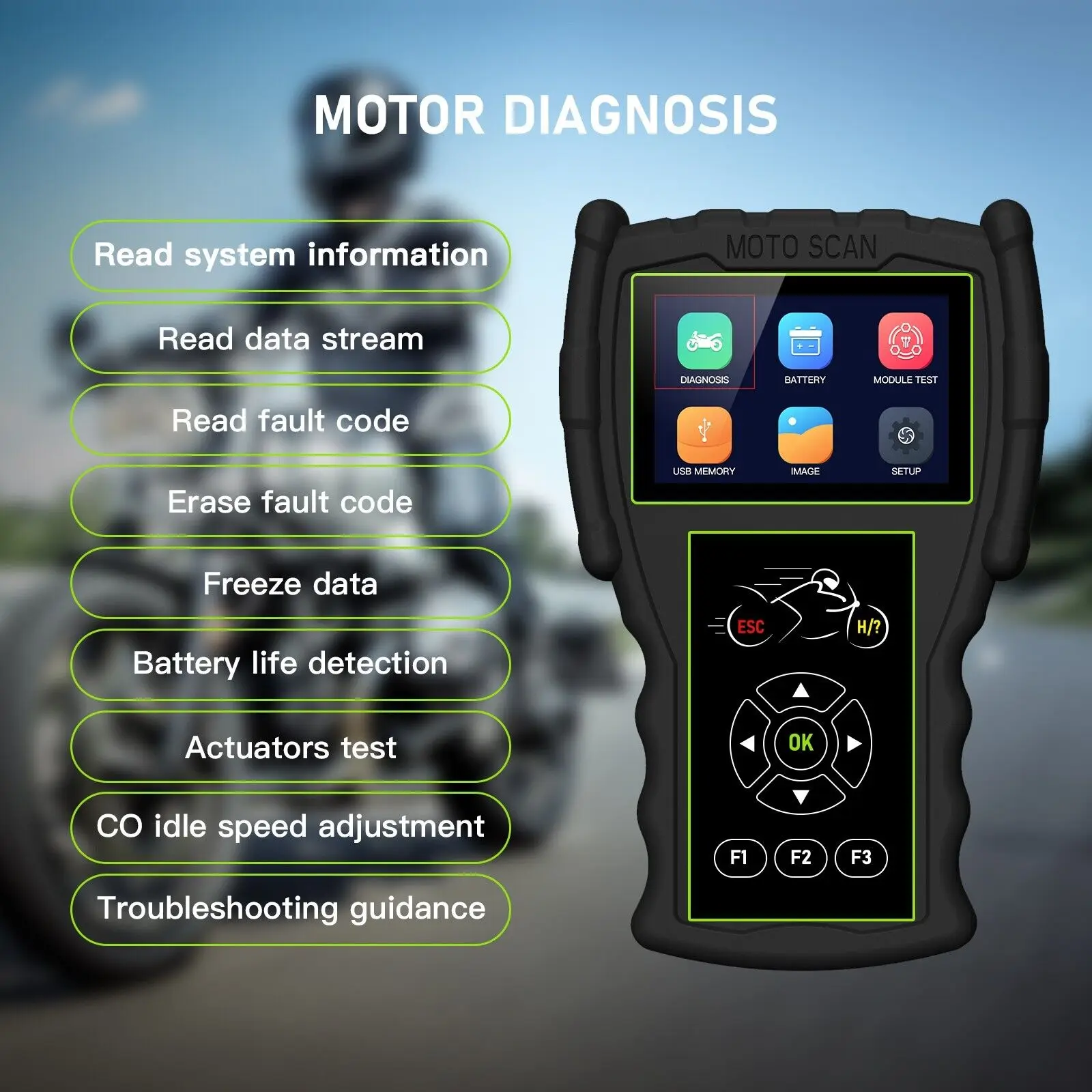 Jdiag m100 pro scanner de diagnóstico de motocicleta obd2 ferramenta de diagnóstico de falhas leitor de código de moto para bmw kawasaki yamaha suzuki ktm - Image 2