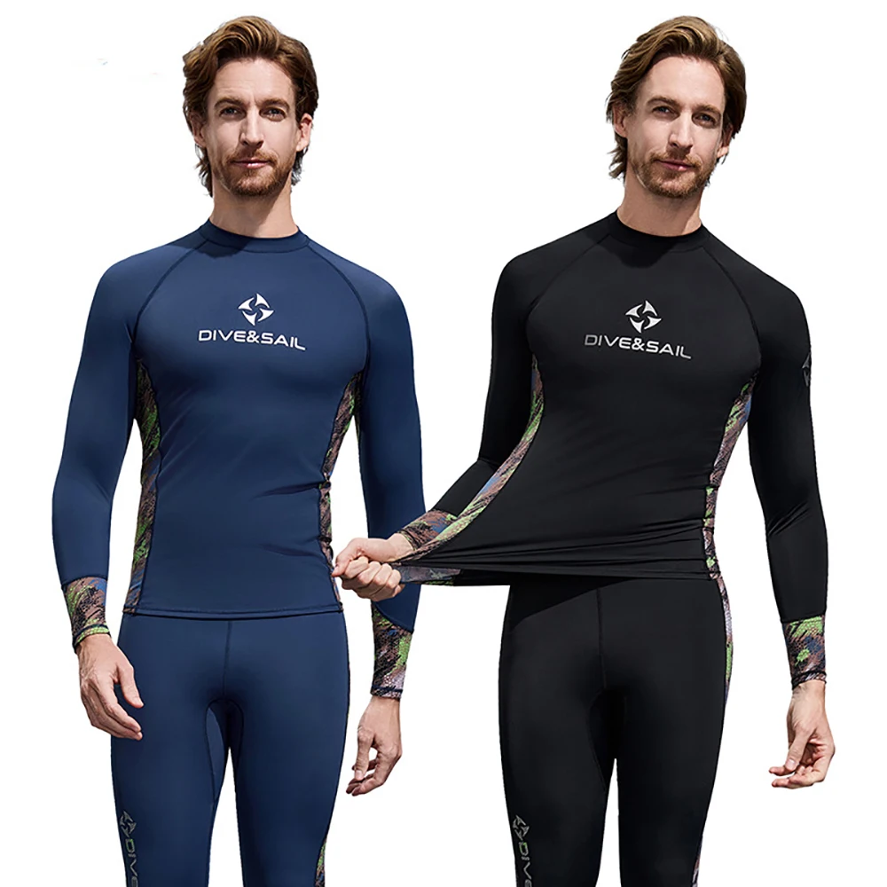 Masculino feminino surf protetor solar mergulho proteção da pele camiseta maiô de manga longa natação flutuante proteção uv lycra mergulho topos - Image 2